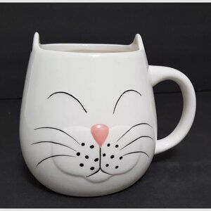 NEW Design Imports White Kitten Mug 12 OZ Earthenware